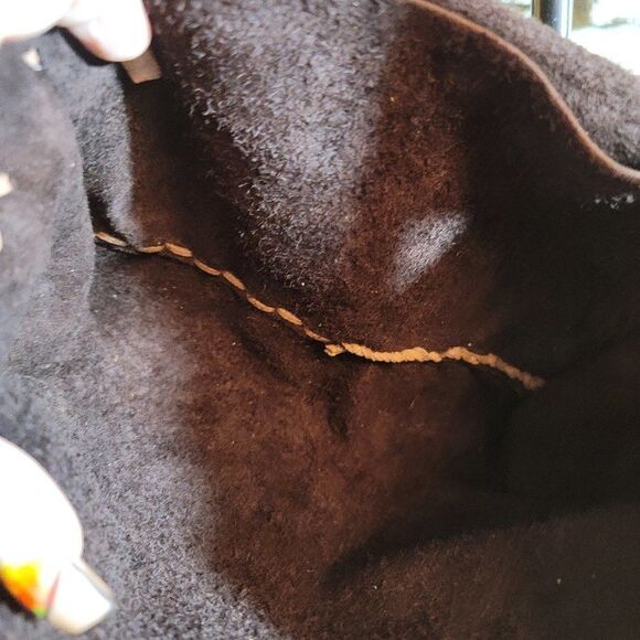 🔷️Genuine Elk Hide Leather Crossbody Purse Bag by Native Americans - Picture 9 of 10